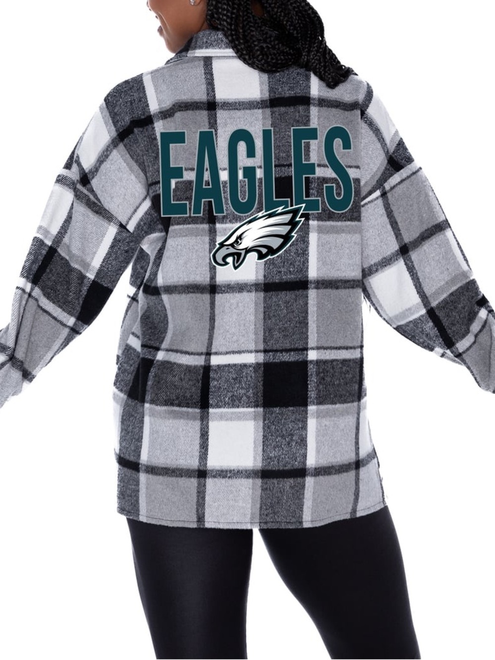 Women's Gameday Couture Gray Philadelphia Eagles Fieldside Fun Plaid Button-Up